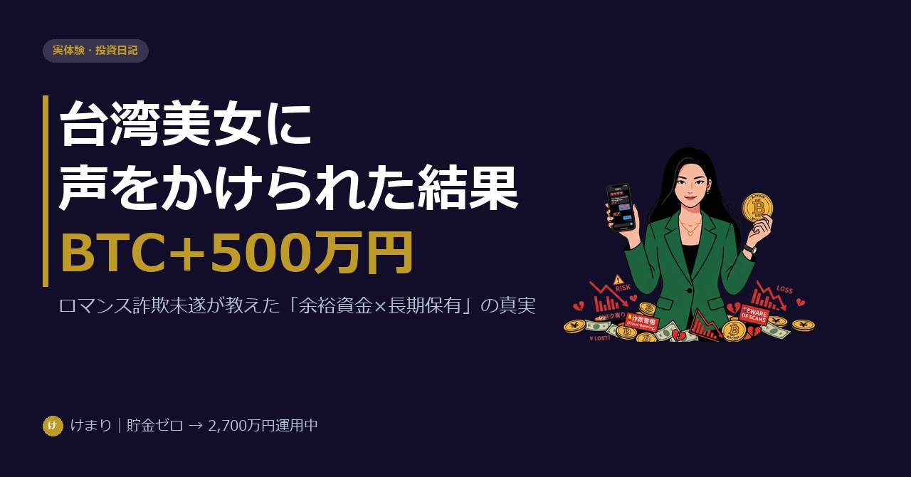 台湾美女に声をかけられた結果、ビットコインの含み益が500万円になっていた