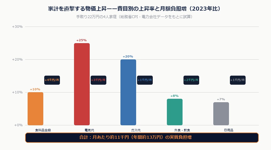 物価高騰・電気代値上げに負けない家計防衛術2026——手取り20万円台のサラリーマンが実践する5つの対策｜bukka suii 2026