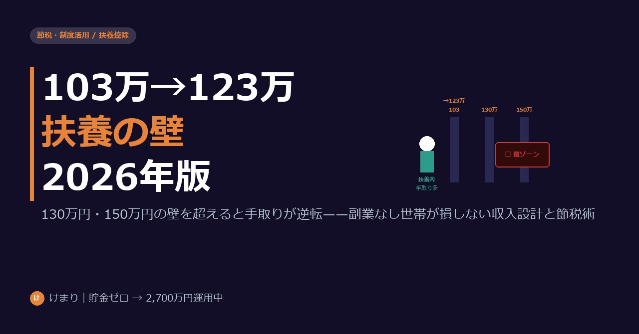 扶養控除見直し2026——103万・130万・150万円の壁と共働き世帯の節税対策