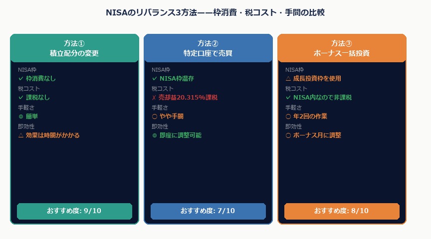 積立NISAポートフォリオ見直し2026——暴落・円安局面でリバランスすべきか|rebalance method